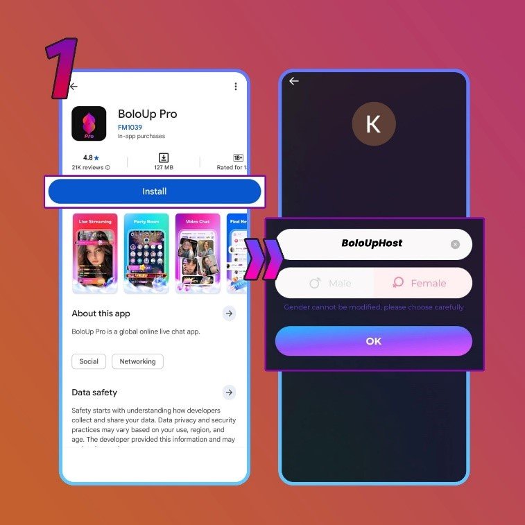 how to register as a BoloUp host - step 1 - Play Store
